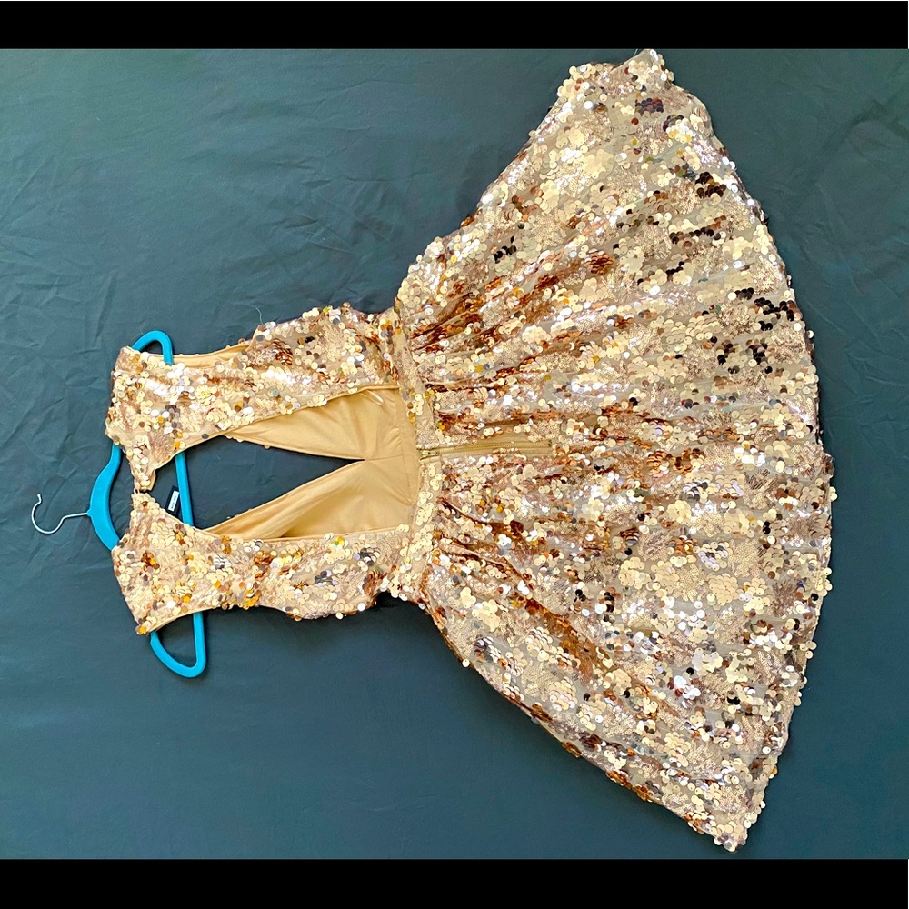 Rose gold cocktail sequined dress!